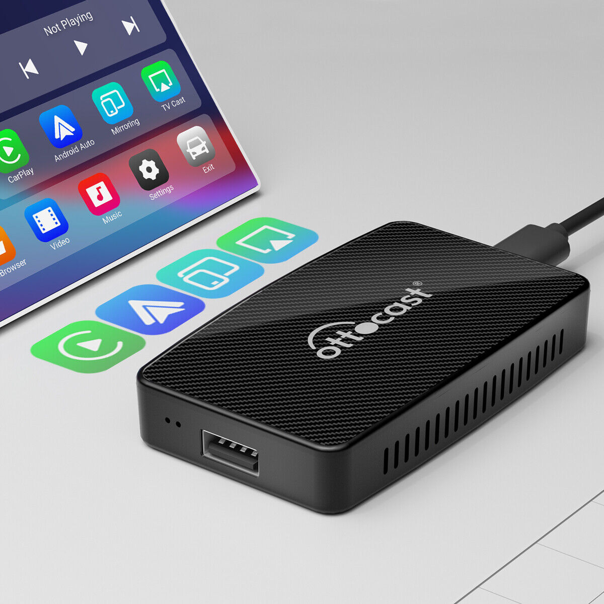 Play2Video PRO Adaptateur CarPlay/Android Youtube Netflix
