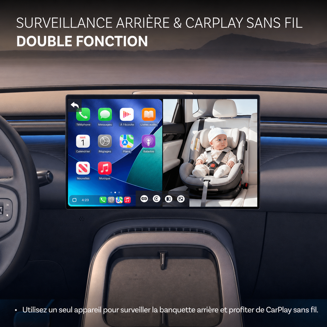 Cabin Care adaptateur Carplay visio pour enfant