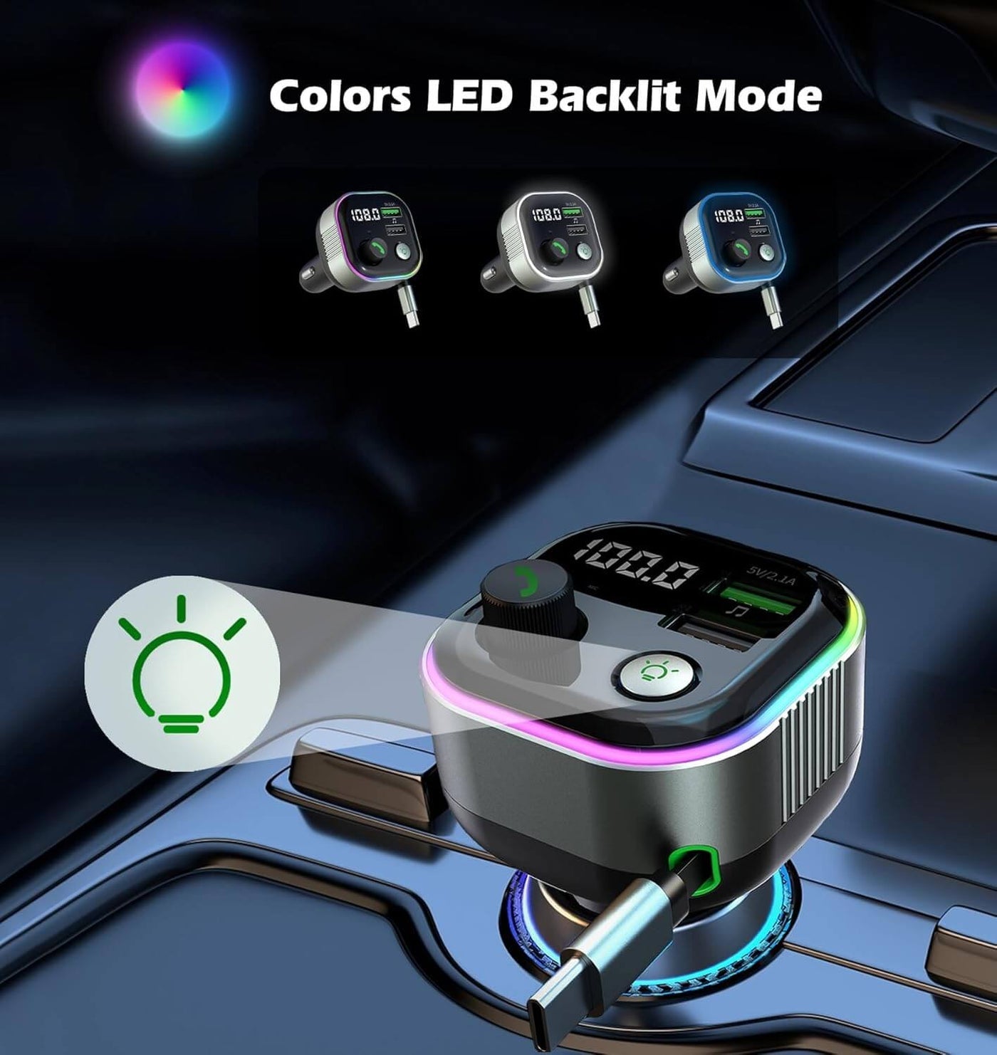 Chargeur de voiture Bluetooth FM CC01 65W max