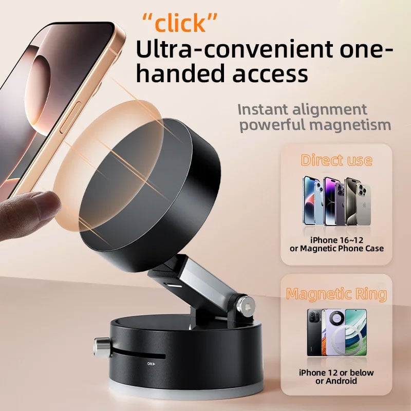Support magnétique pour téléphone à ventouse