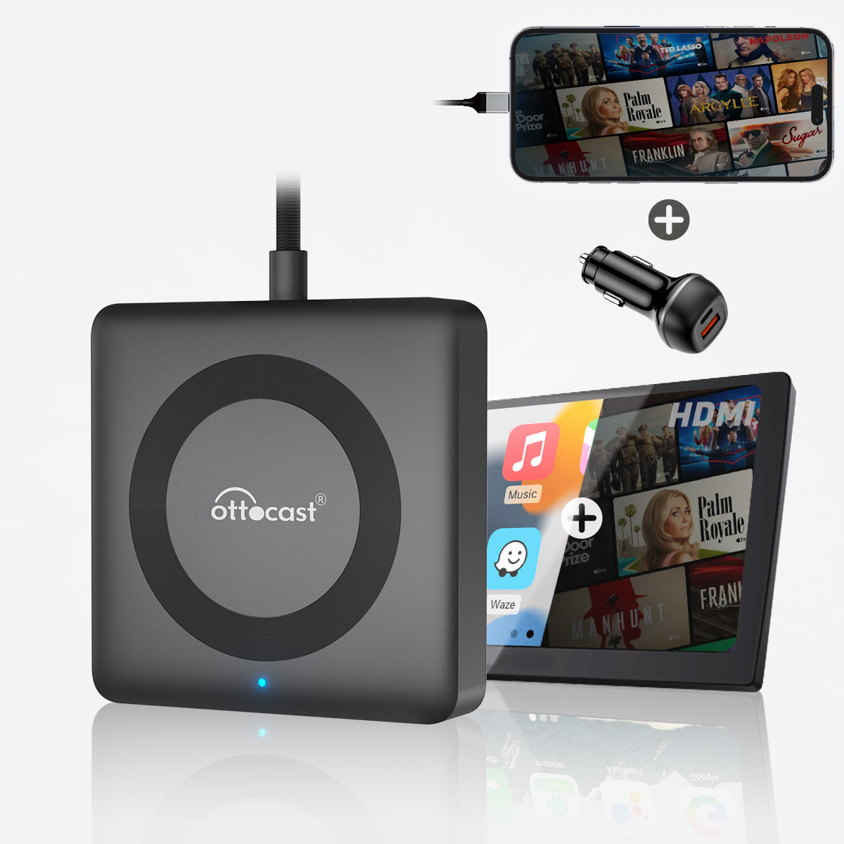 Car TV Mate Max - CarPlay et Android Auto sans fil avec multimédia HDMI™