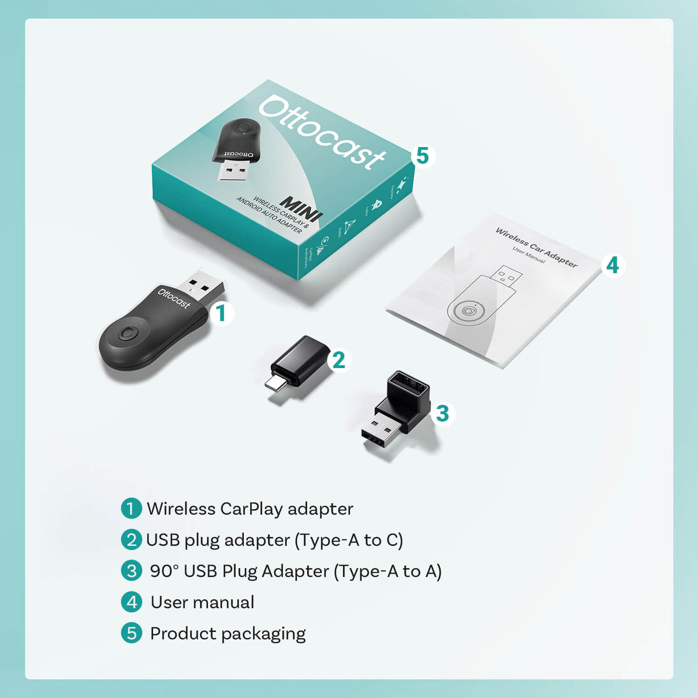 Mini adaptateur sans fil CarPlay/Android Auto