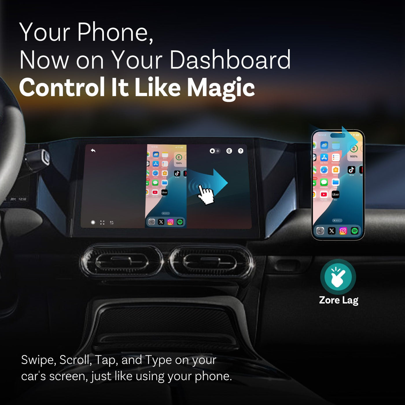 Adaptateur CarPlay sans fil Mirror Touch