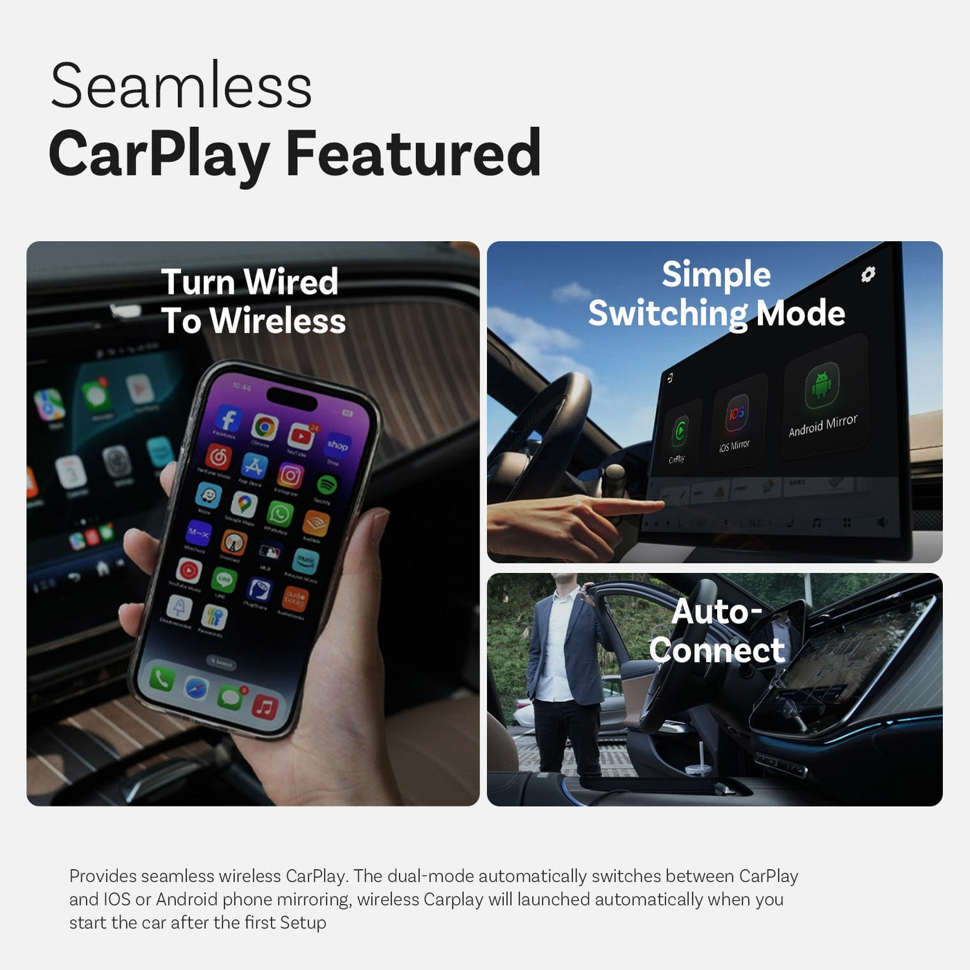 Adaptateur CarPlay sans fil Mirror Touch