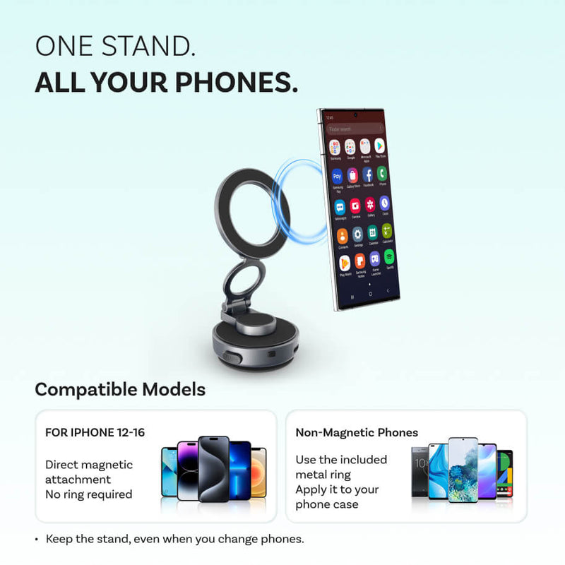 Support magnétique à vide MCM11 pour téléphone