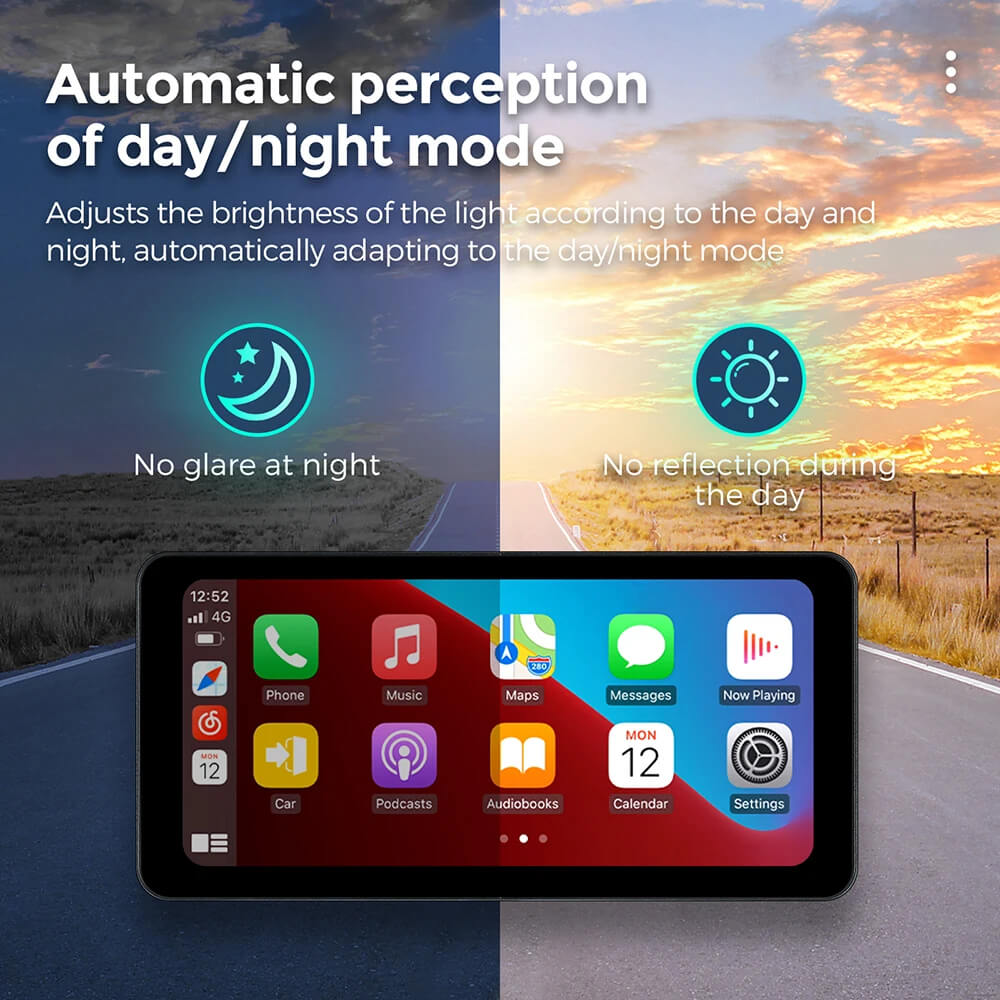 CarPlay Lite C5 Ultra Moto Android 12 Écran GPS avec caméra DVR