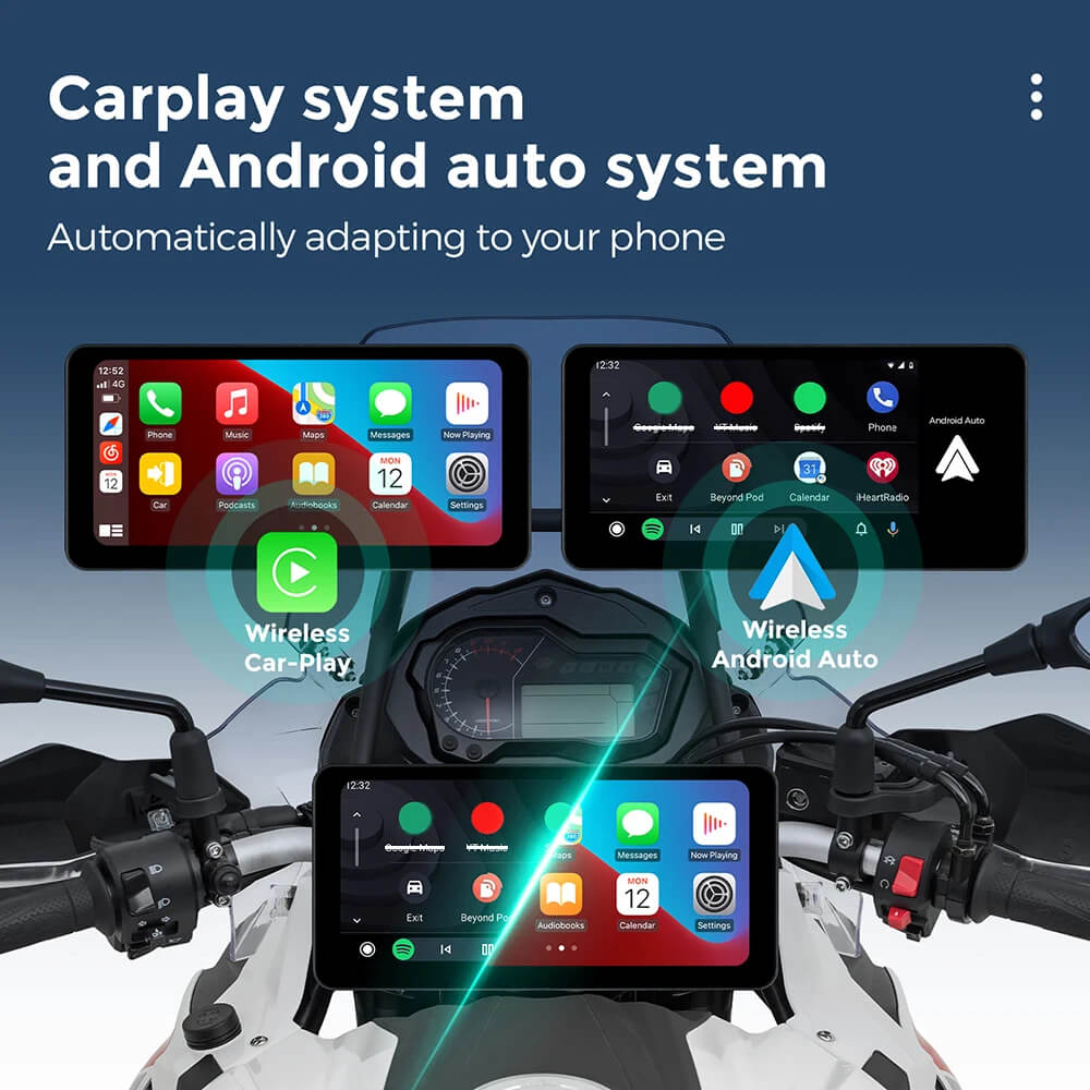 CarPlay Lite C5 Ultra Moto Android 12 Écran GPS avec caméra DVR