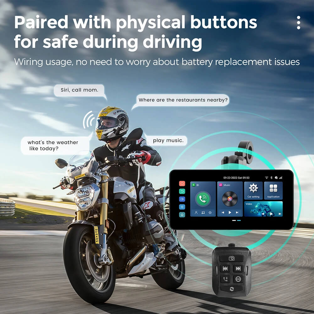 CarPlay Lite C5 Ultra Moto Android 12 Écran GPS avec caméra DVR