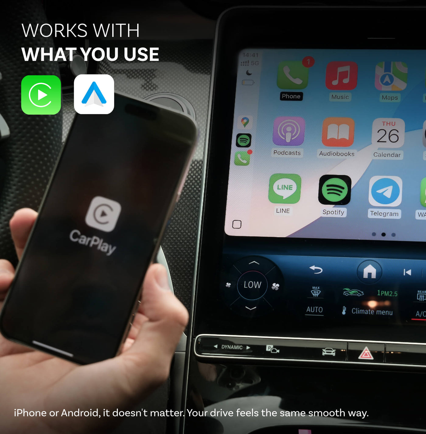 Adaptateur automatique sans fil CarPlay/Android Ottocast Mini Pico