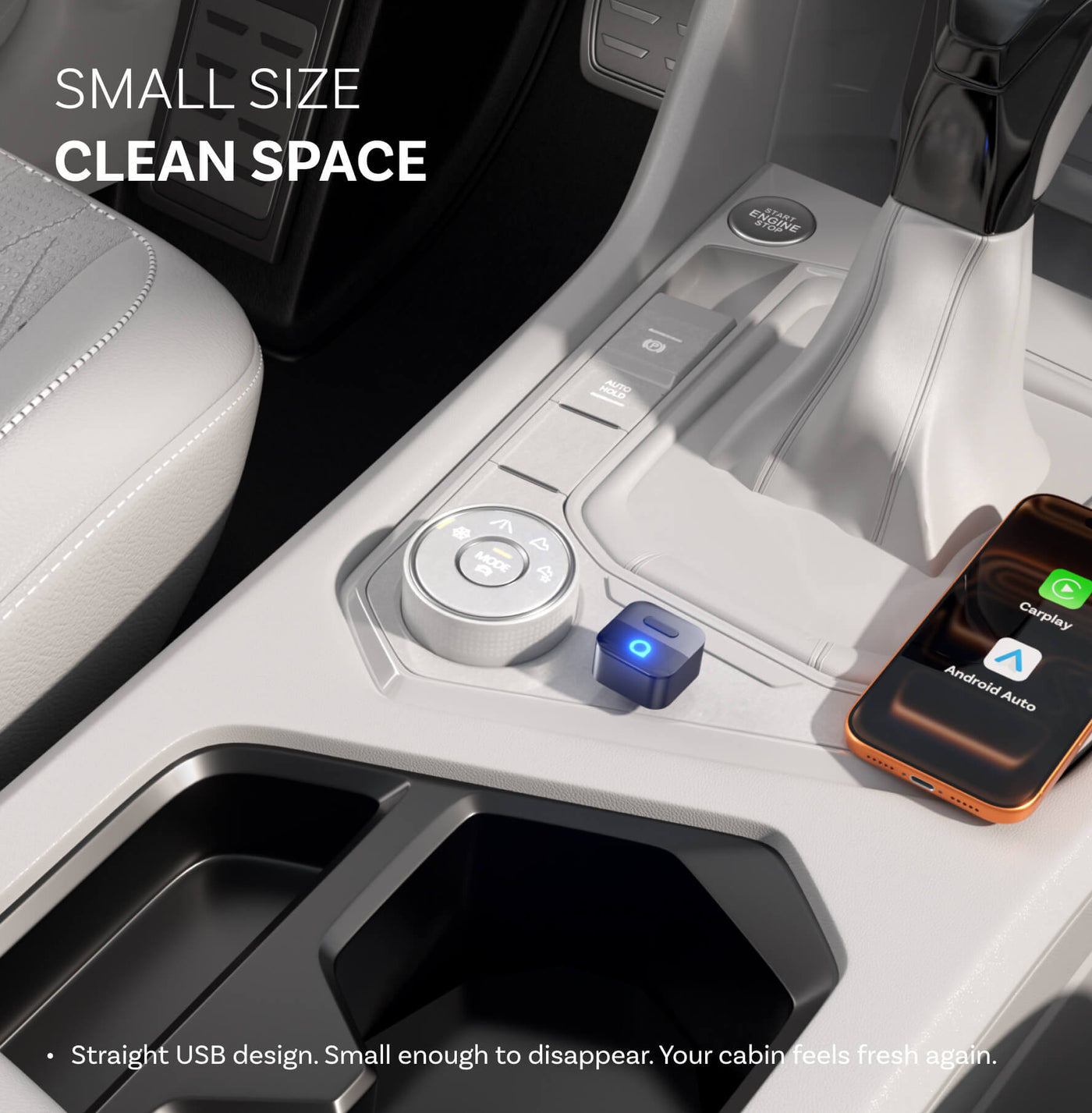 Adaptateur automatique sans fil CarPlay/Android Ottocast Mini Pico
