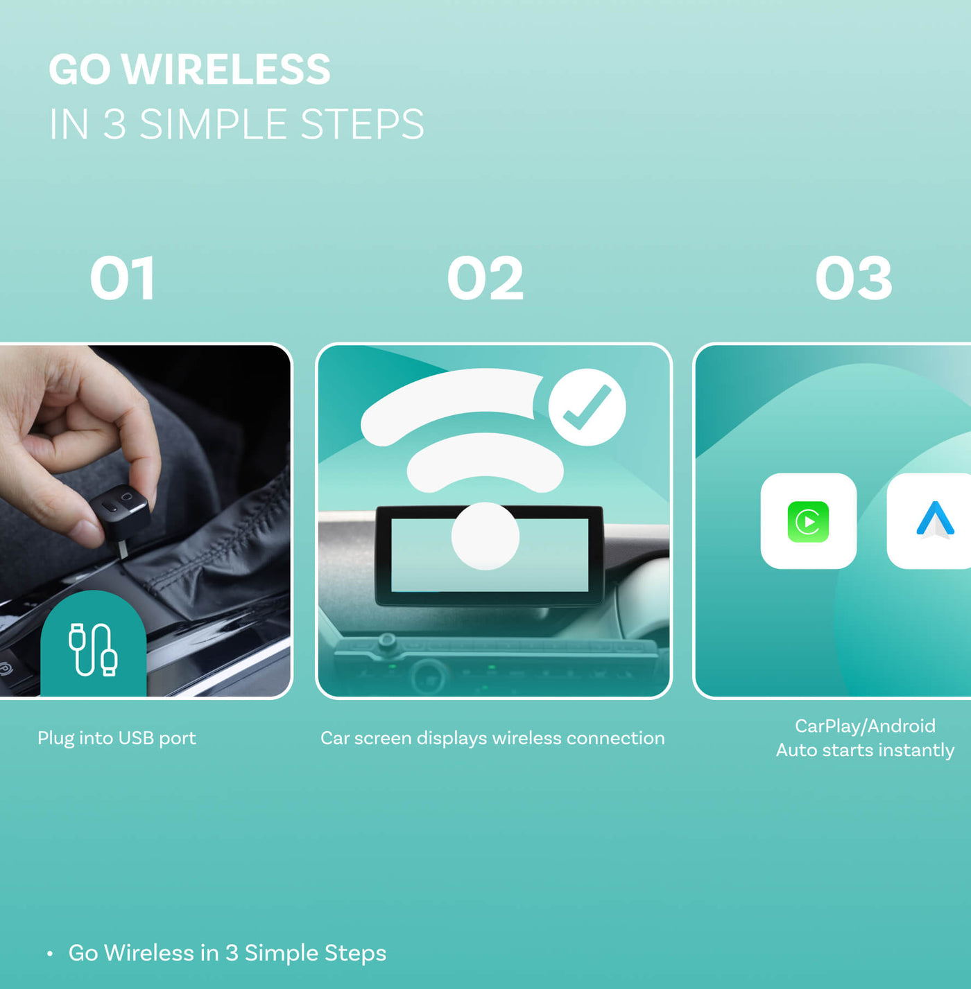 Adaptateur automatique sans fil CarPlay/Android Ottocast Mini Pico