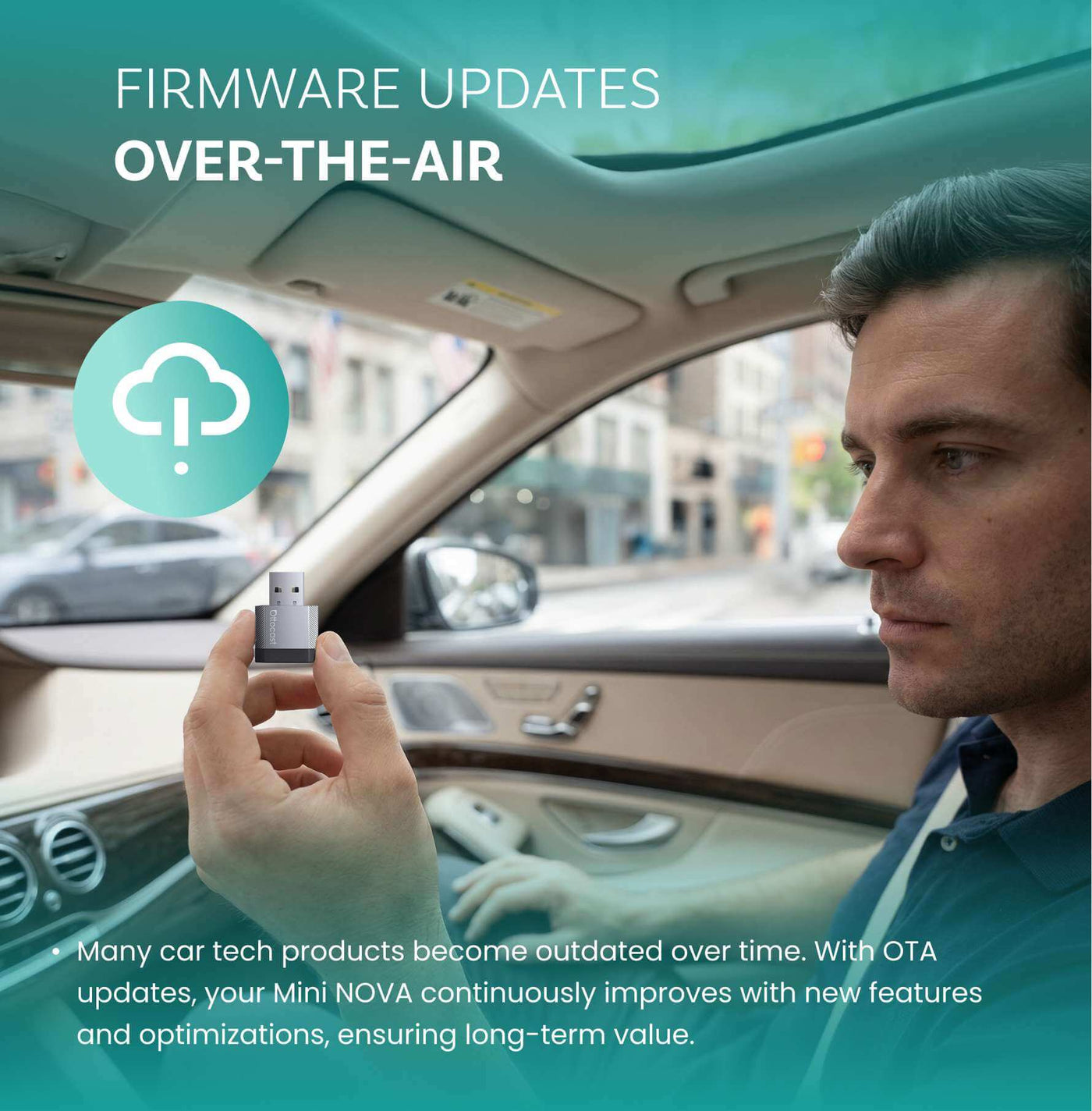 Adaptateur sans fil Ottocast Mini NOVA pour CarPlay/Android Auto