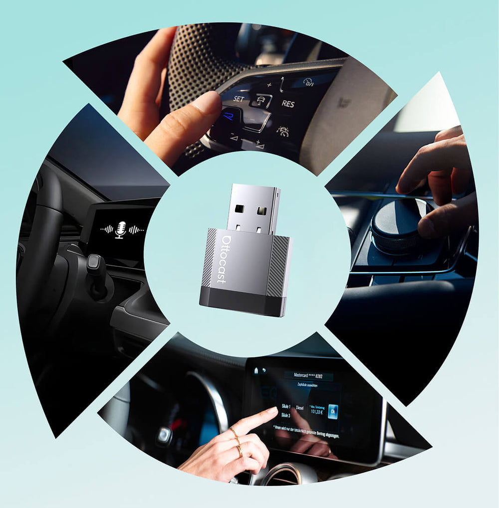 Adaptateur sans fil Ottocast Mini NOVA pour CarPlay/Android Auto