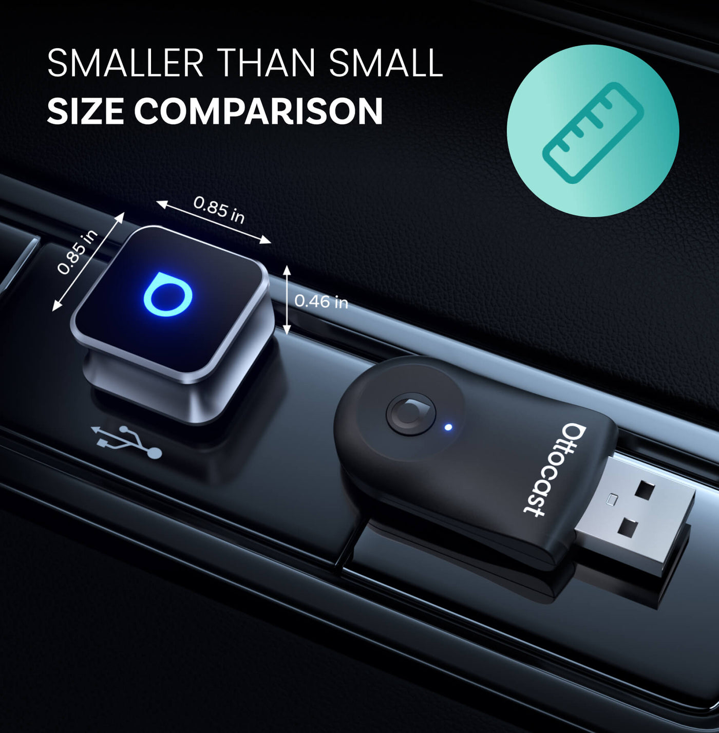 Adaptateur sans fil Ottocast Mini Cube 3.0 pour CarPlay/Android Auto