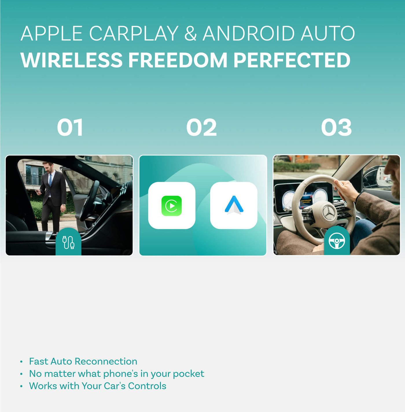 Adaptateur tout-en-un sans fil Play2Video Ultra pour CarPlay/Android Auto