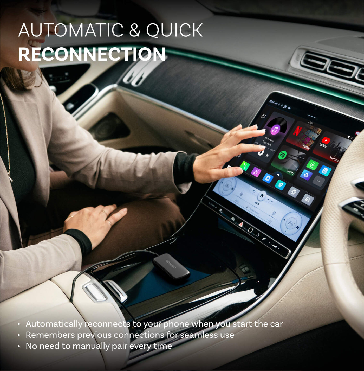 Adaptateur tout-en-un sans fil Play2Video Ultra pour CarPlay/Android Auto