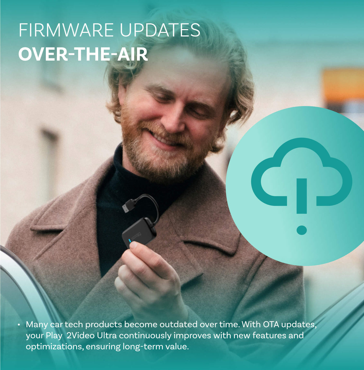 Adaptateur tout-en-un sans fil Play2Video Ultra pour CarPlay/Android Auto